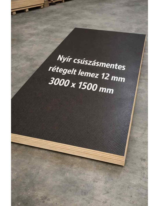 Nyír csúszásmentes rétegelt lemez 12 mm 3000x1500 mm Nyír csúszásmentes rétegelt lemez 12 mm 3000x1500 mm