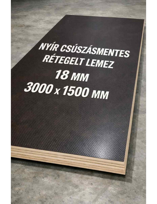 Nyír csúszásmentes rétegelt lemez 18 mm 3000x1500 mm Nyír csúszásmentes rétegelt lemez 18 mm 3000x1500 mm