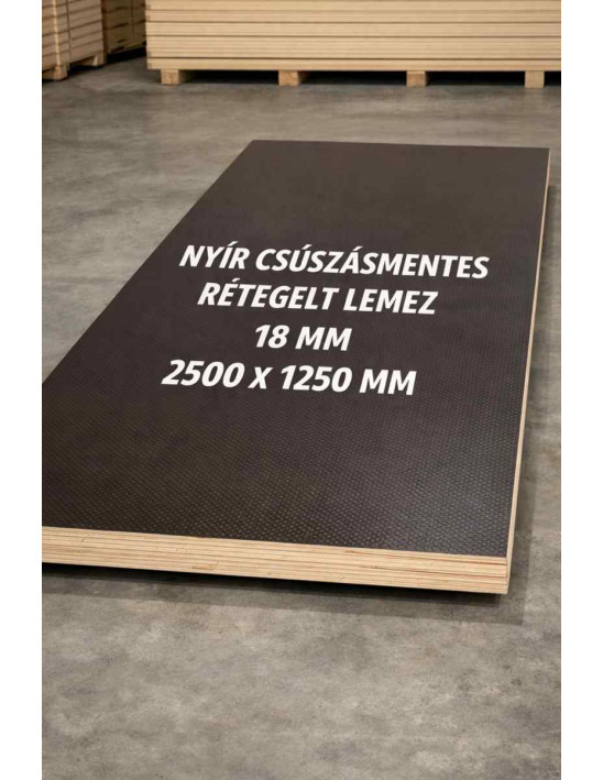Nyír csúszásmentes rétegelt lemez 18 mm 2500x1250 mm Nyír csúszásmentes rétegelt lemez 18 mm 2500x1250 mm