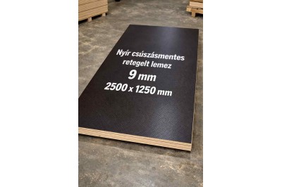 Nyír csúszásmentes rétegelt lemez 9 mm 2500x1250 mm 