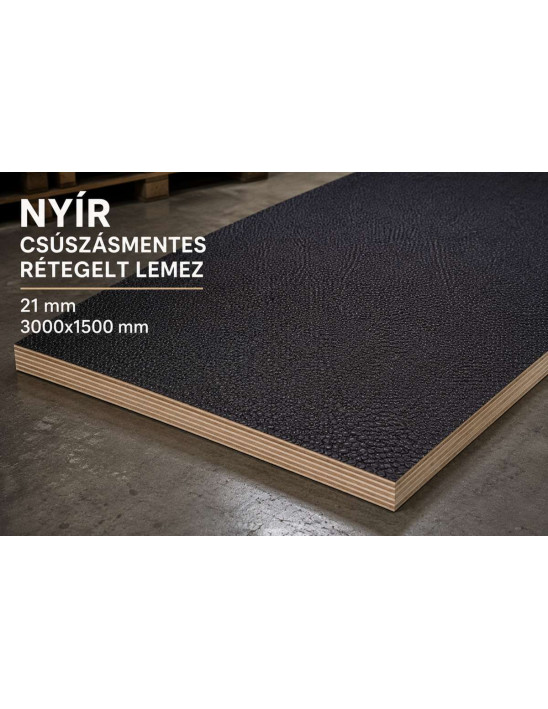 Nyír csúszásmentes rétegelt lemez 21 mm 3000x1500 mm